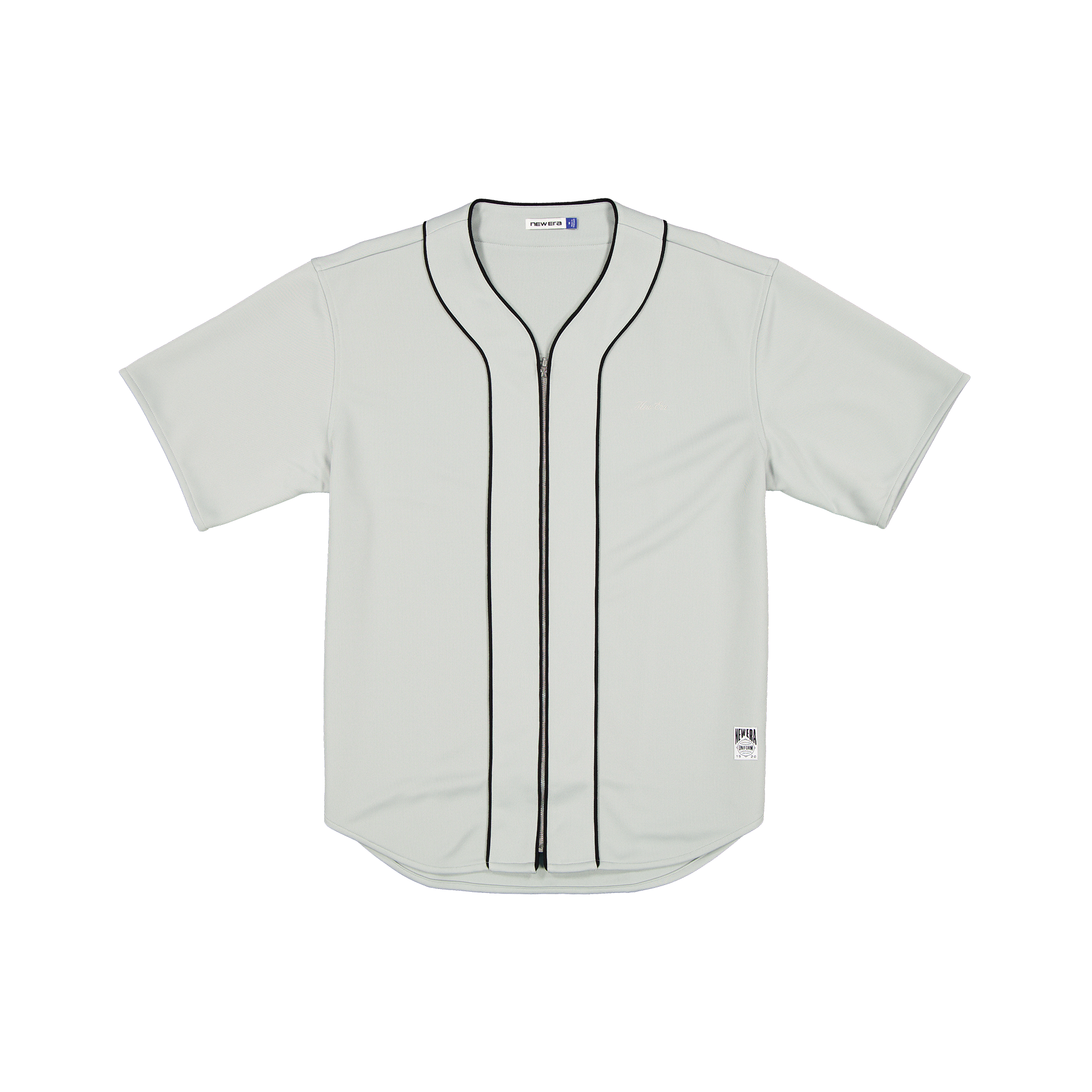 New Era Branded Piping Full-Zip Baseball Mirage Gray Jersey