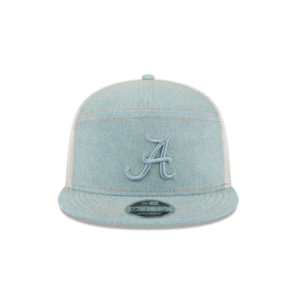 Alabama Crimson Tide Denim Split Panel 9FIFTY Trucker Hat