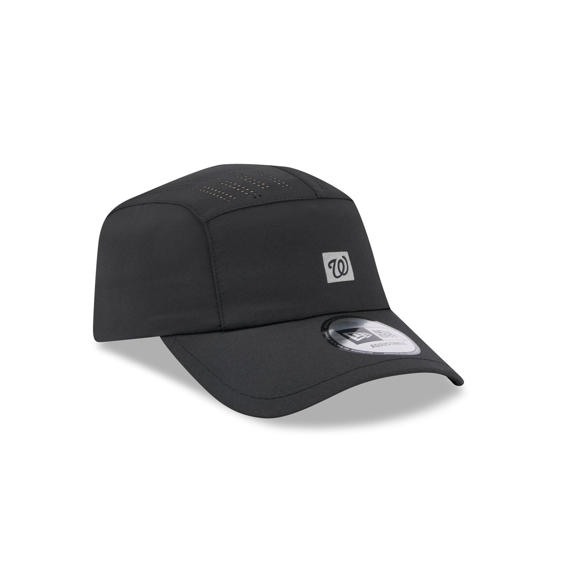 Washington Nationals Black Reflect Runner Adjustable Hat