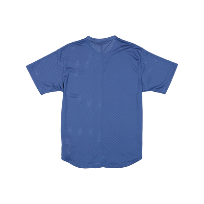 New Era Branded Galvin 2-Button Mesh Henley Indigo Jersey