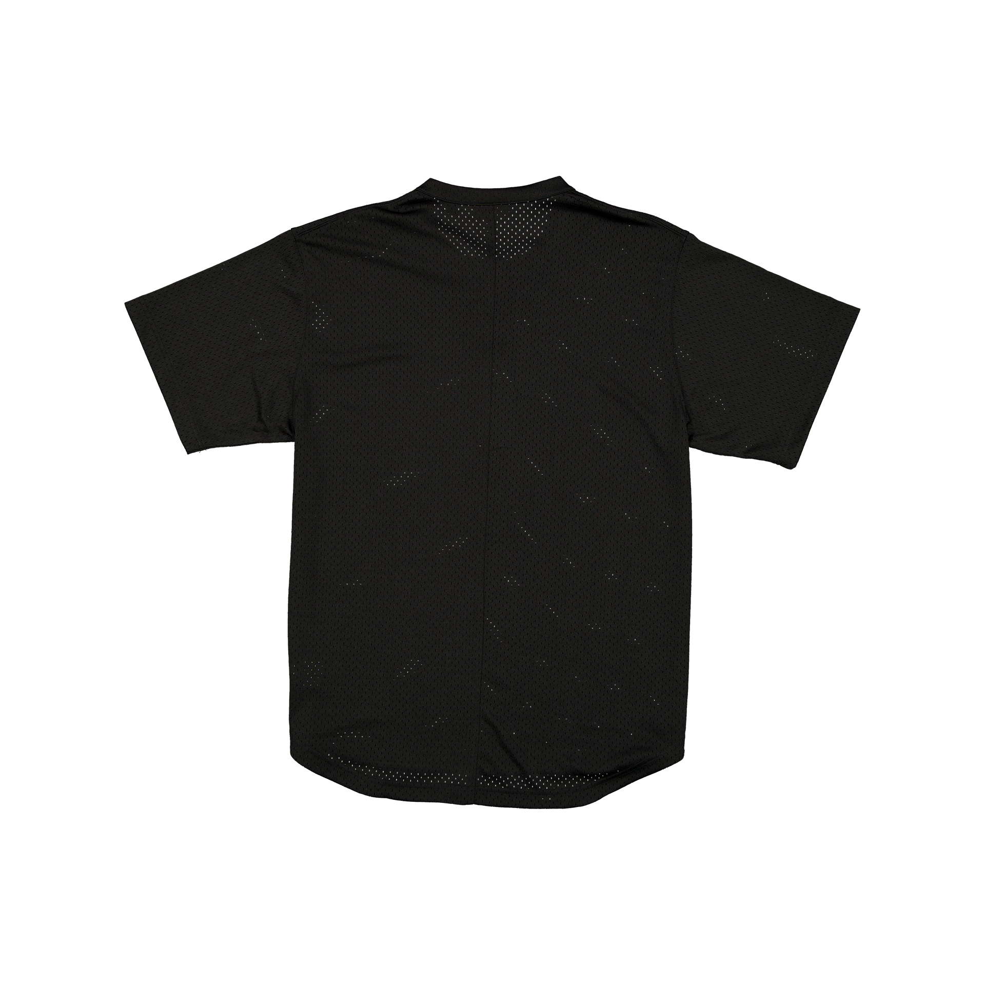 New Era Branded Galvin 2-Button Mesh Henley Black Jersey