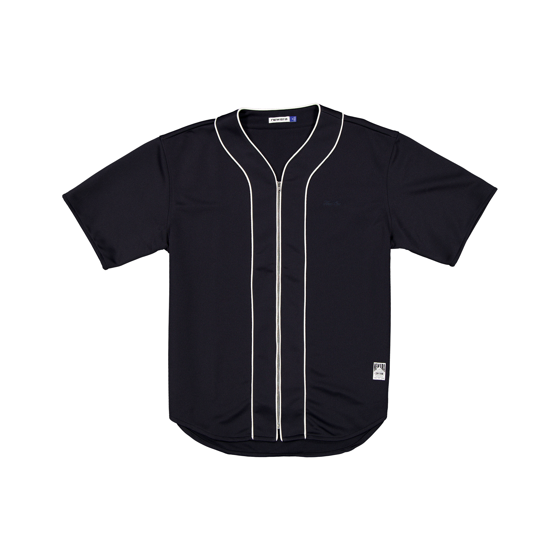 New Era Branded Piping Full-Zip Baseball Navy Jersey