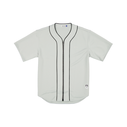 New Era Branded Piping Full-Zip Baseball Mirage Gray Jersey